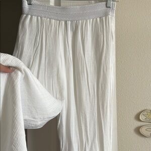 White Flowy Pants